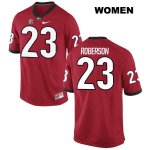 Women's Georgia Bulldogs NCAA #23 Caleeb Roberson Nike Stitched Red Authentic College Football Jersey QBK6054DV